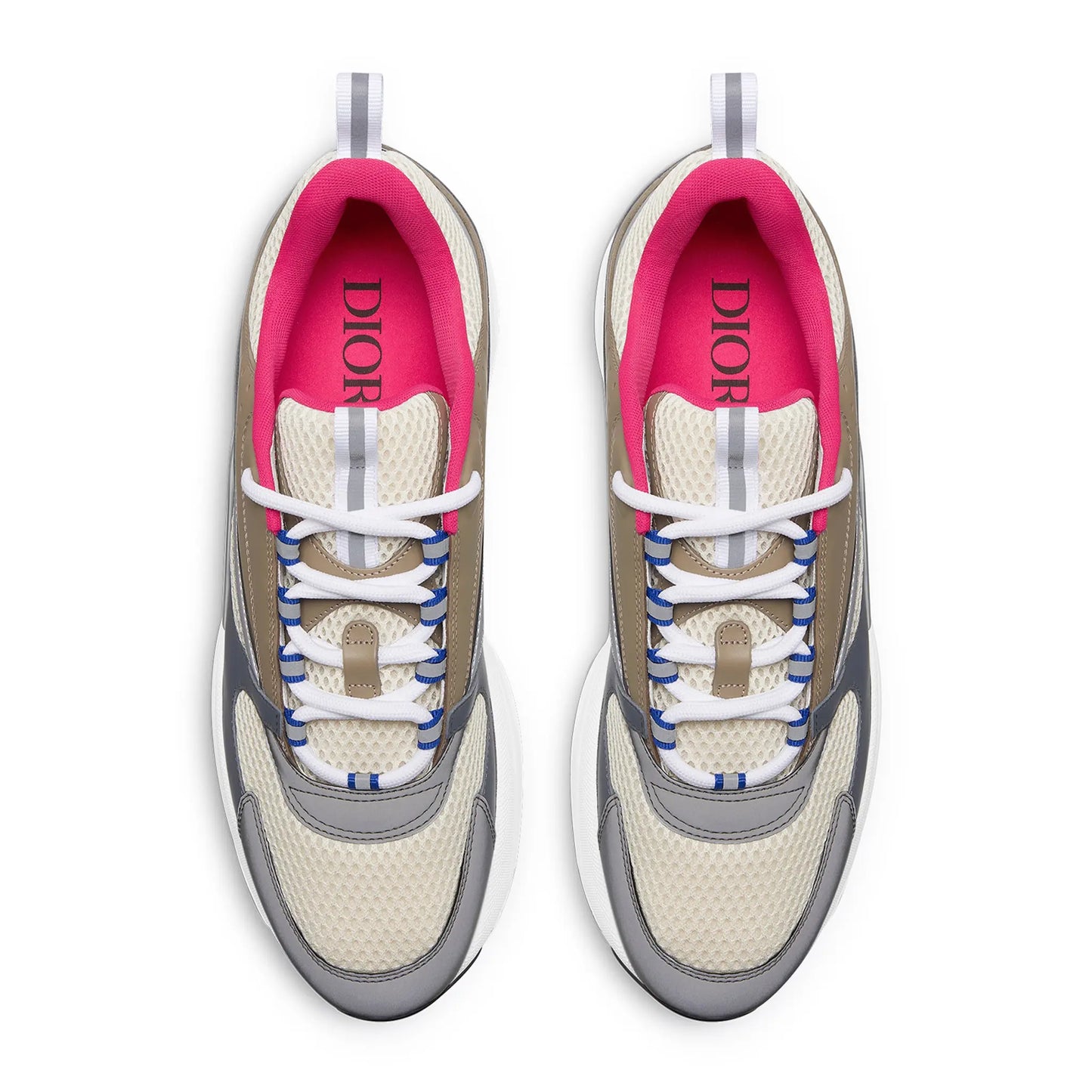 Dior B22 Beige Deep Grey Brown Calfskin Trainer